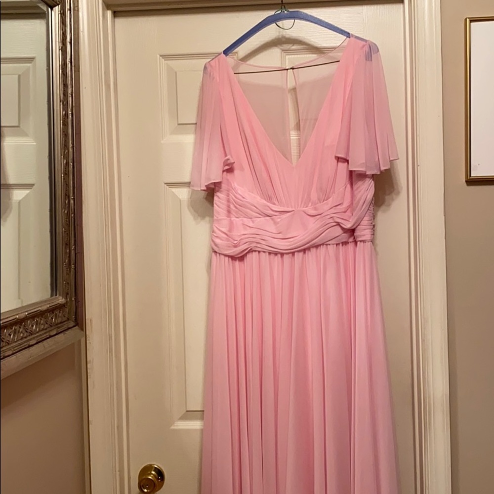 David’s Bridal Bridesmaid Dress.  Color- Tickled.